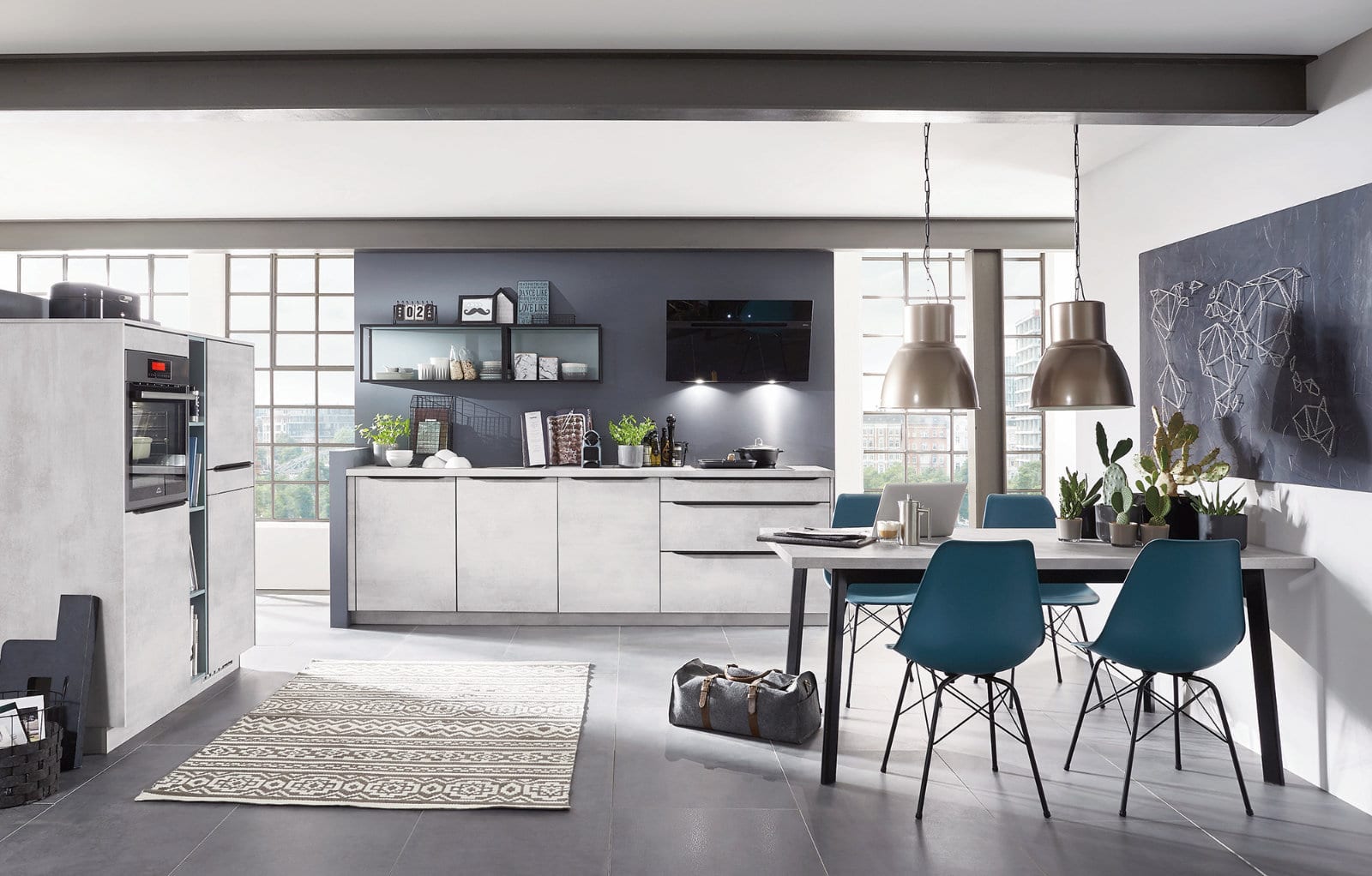 Nobilia Modern Stone Open Plan Kitchen 2021 | Lead Wolf, Peterborough