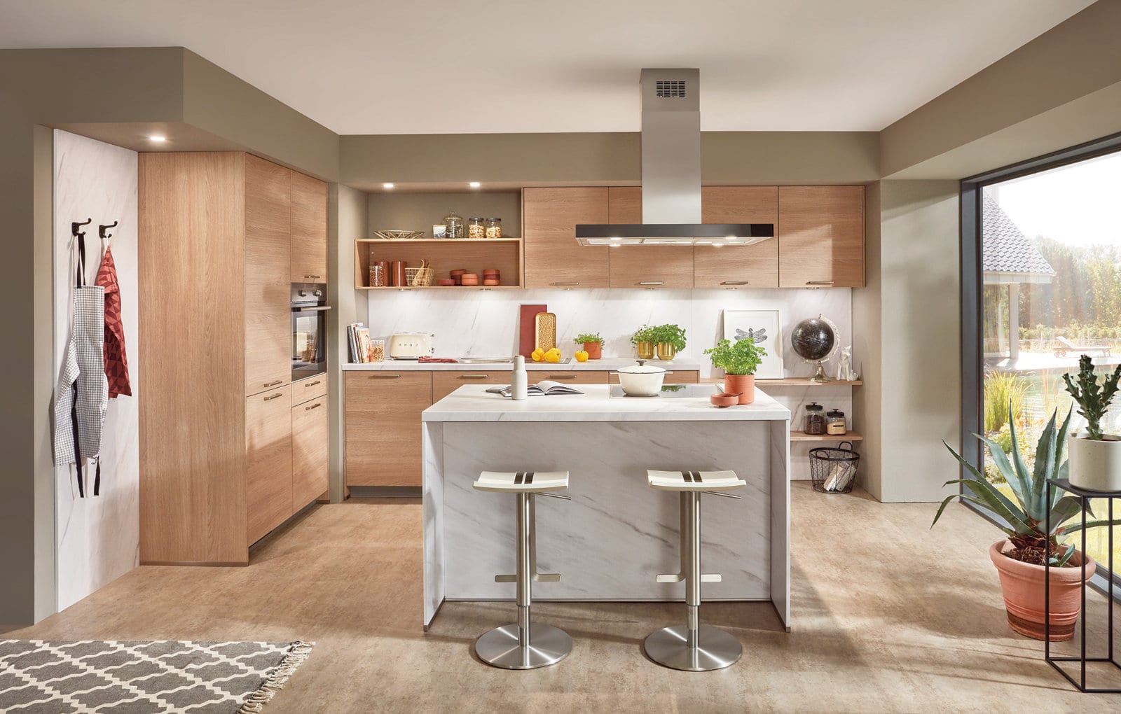 Nobilia Modern Wood Ceramic Open Plan Kitchen With Island 2021 | Lead Wolf, Peterborough